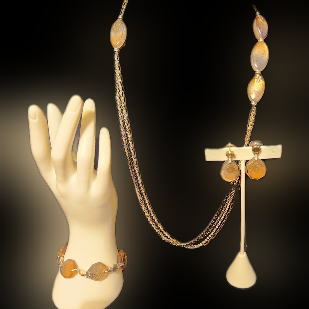 Brighton Retired 3 PC Jewlery set in a beautiful Amber color - Picture 7 of 11